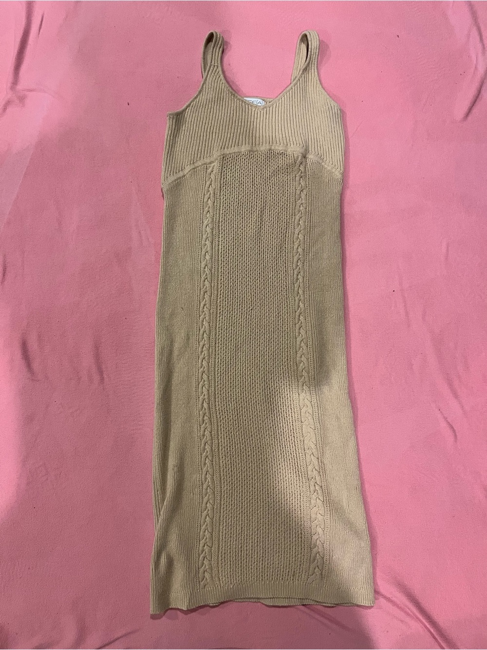 sofia by sofia vergara Beige Knit Midi Dress